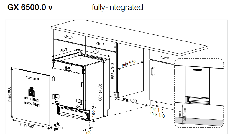 Fully integrated dishwasher, W 60cm, XXL (GX6550.0v)